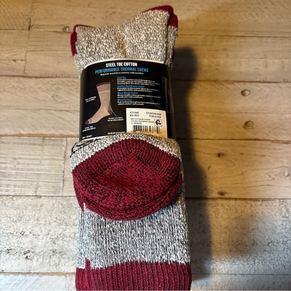 Men's Dickies Steel Toe Crew Performance Thermals Heavyweight Cotton 3 Pair Red - Picture 15 of 16